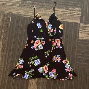 Black and Floral mini summer dress